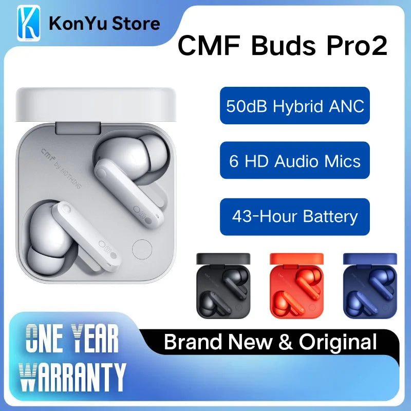 CMF by Nothing Buds Pro 2 — Écouteurs TWS | ANC Hybride 50dB | HiFi | Molette Smart | IP55 | Bluetooth 5.3