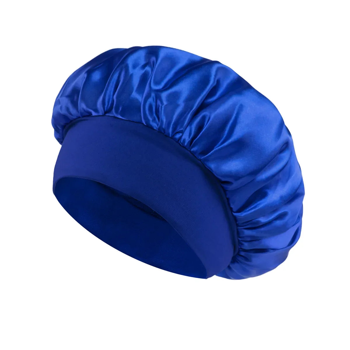 Women Satin Bonnet Hair Bonnet for Sleeping Hair Care Silk Bonnets Solid Wide-brimmed Sleeping Hat with Elastic Soft Band - Maliame Store