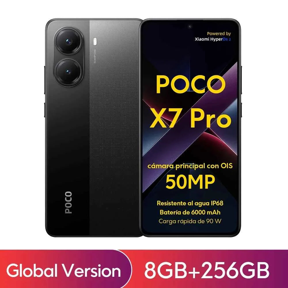 POCO X7 Pro Global Version Mobile Phone 6000mAh Battery 90W HyperCharge Dimensity 8400-Ultra 120Hz 1.5K display IP68 NFC - Maliame Store