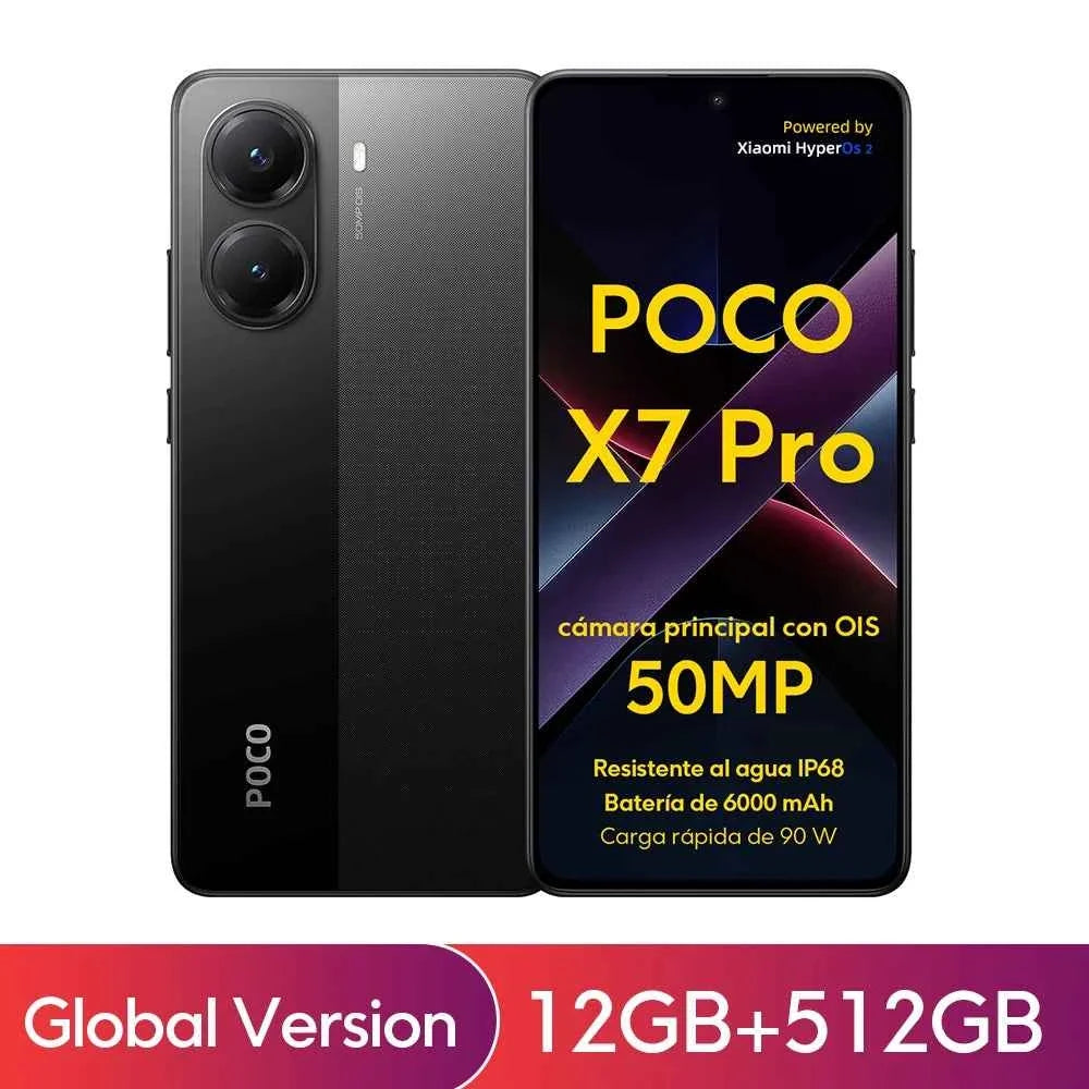 POCO X7 Pro Global Version Mobile Phone 6000mAh Battery 90W HyperCharge Dimensity 8400-Ultra 120Hz 1.5K display IP68 NFC - Maliame Store