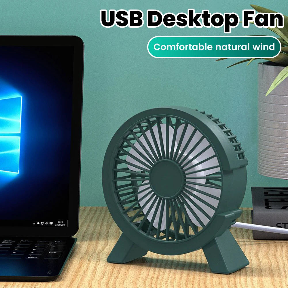 Mini Ventilateur USB Portable – Bureau, Dortoir, Étudiant (Rose, Vert, Blanc)