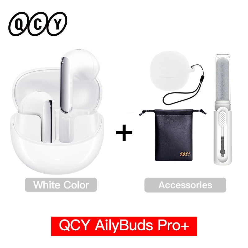 QCY HT10 AilyBuds Pro+ ANC Wireless Earphone Hi-Res Audio with LDAC Bluetooth 5.3 Earbuds 6 Mic AI HD Call Multipoint Connection - Maliame Store