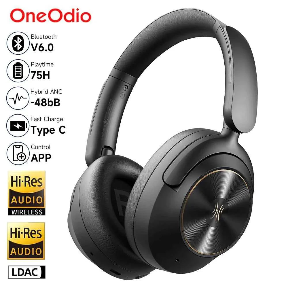 Oneodio A6 ANC Wireless Headphones - 48dB Hi-Res LDAC Audio - Maliame Store
