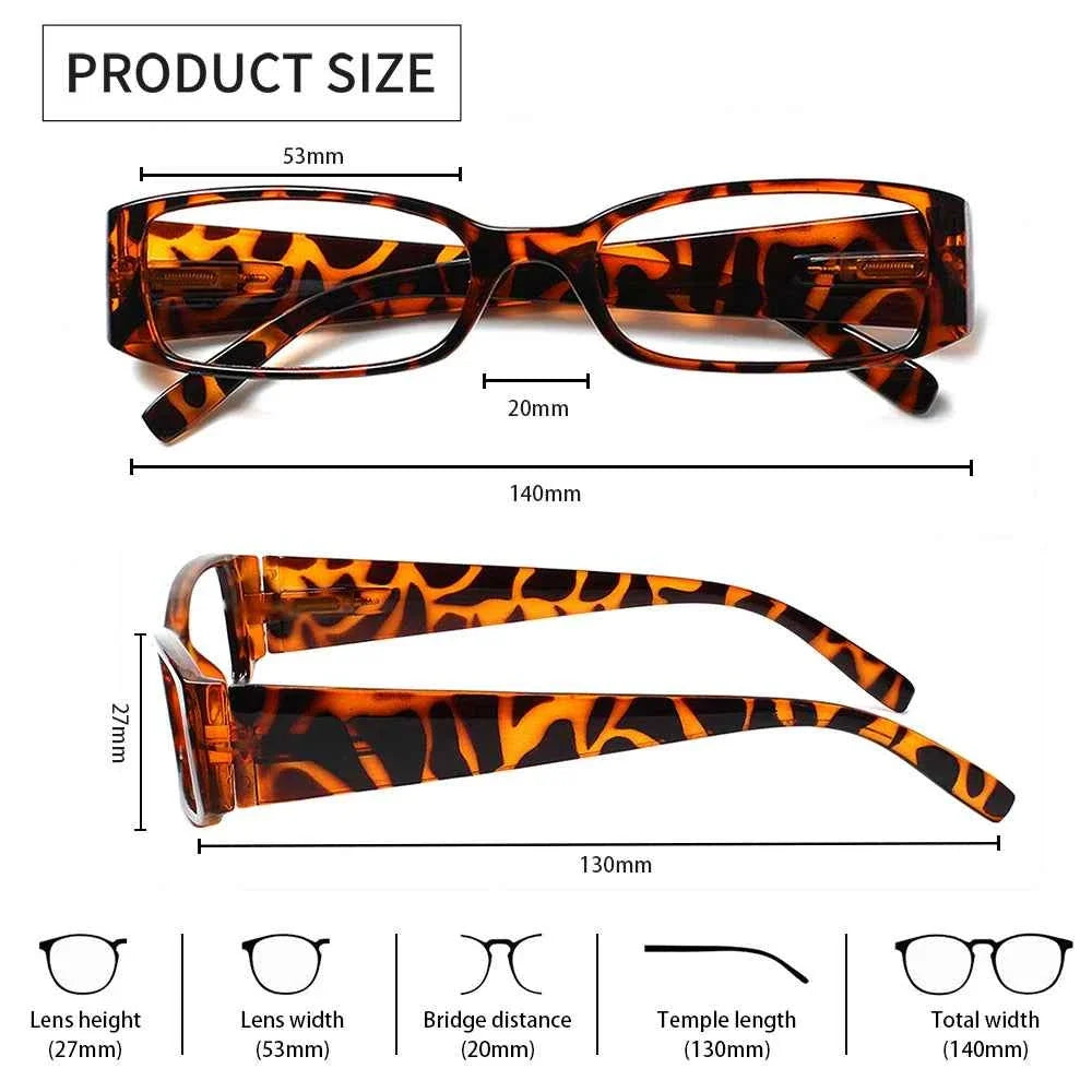 Fashion Prescription Reading Glasses Ultra-Lightweight HD Lenses with Spring Hinge for Men and Women - Universal +1.0 +2.0 +3.0 - Maliame Store