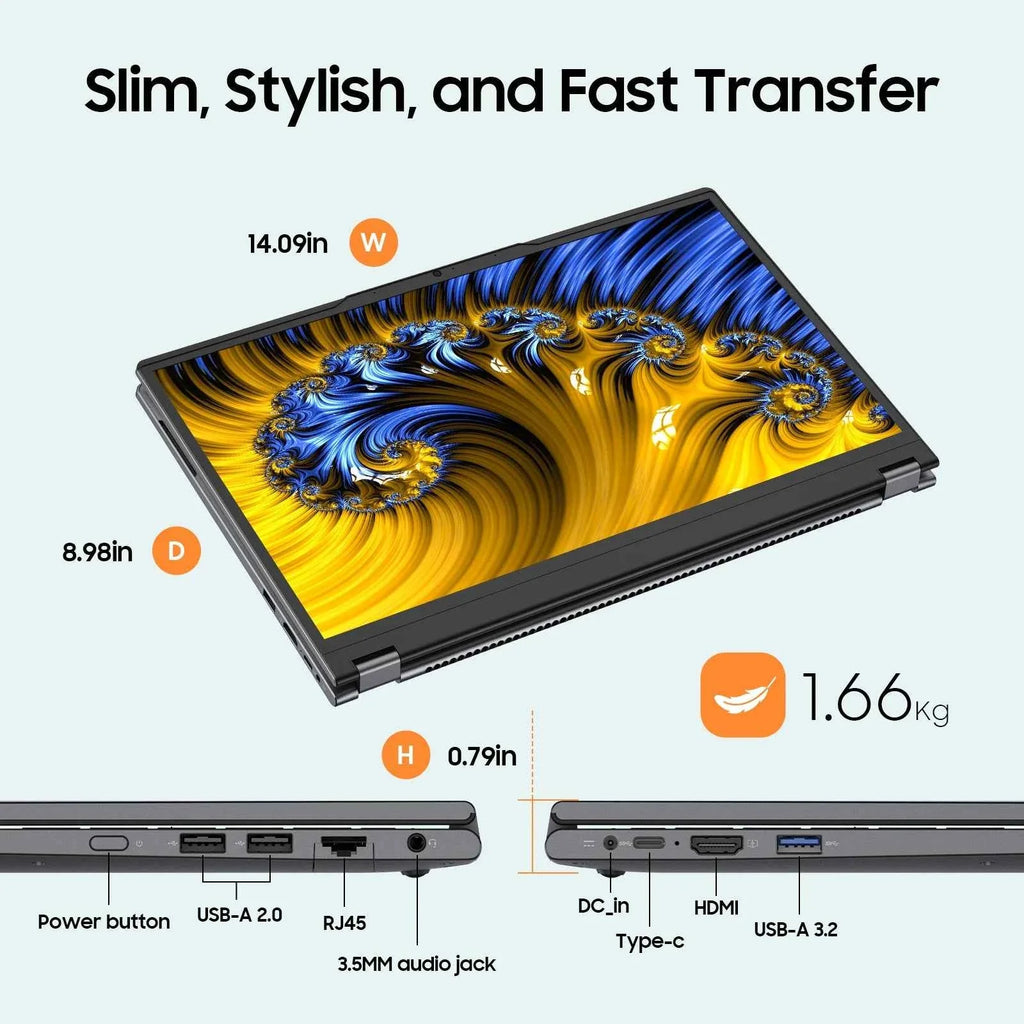 2 in 1 Laptop Computer,15.6" 16GB 512GB Touchscreen , AMD Ryzen R3 3200U, Radeon Vega 3, 1920x1080 FHD Display Blacklit Keyboard - Maliame Store