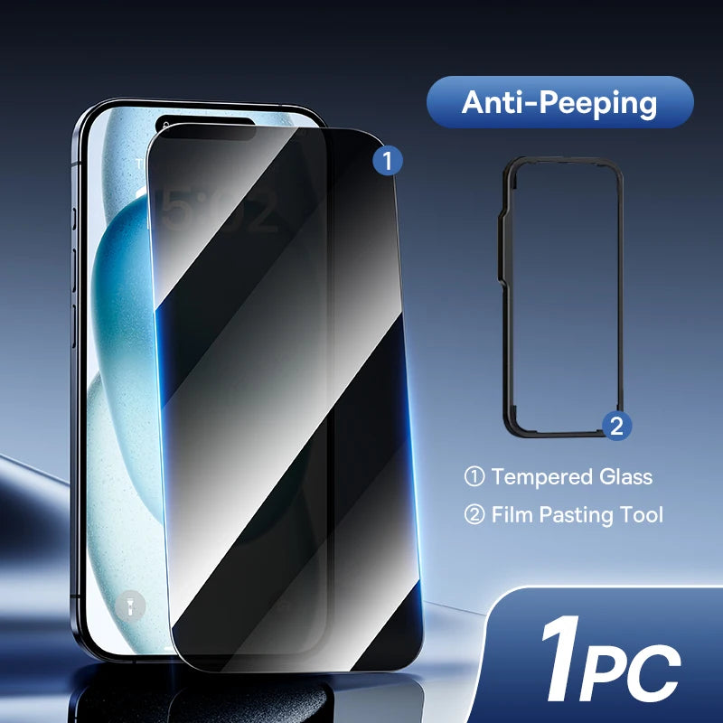 Baseus Tempered Glass for iPhone 17 16 Pro Max Screen Protector for iPhone 15 14 13 12 11 Pro Max Clear Edge Anti-Peeping Film - Maliame Store