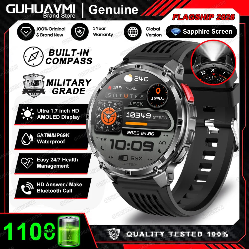 Montre Connectée T-Rex3 Pro – GPS, 5ATM Étanche, Boussole, Batterie 1100mAh, Sport Outdoor