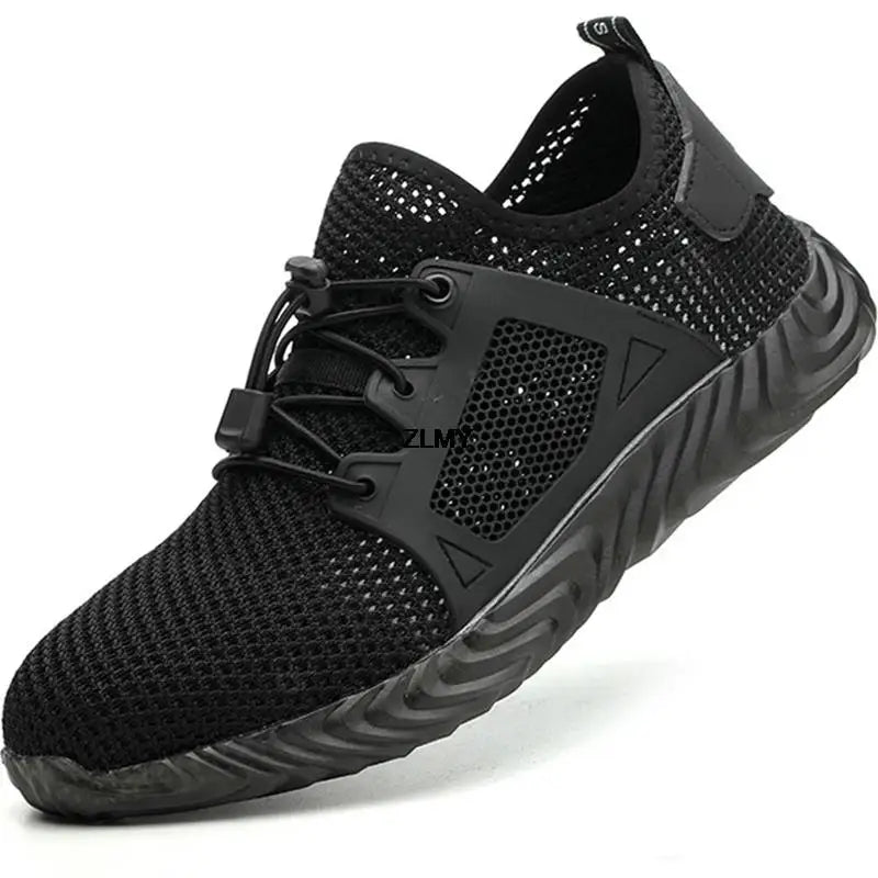 Mesh Safety Shoes Men Summer Steel Toe Work Shoes Puncture Proof Anti-smash Work Safety Boots Man Breathable Security Boots Male