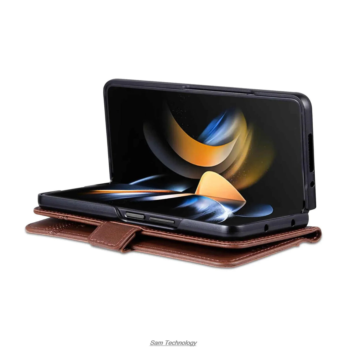 Magnetic Adsorption Leather Fitted Case: Samsung Z Fold 5 6 7 4 3 5G - Maliame Store
