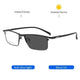 KOCOLIOR Full Frame Titanium Anti Blue Light Reading Glasses Men Ultralight Business Presbyopia Eyeglasses Photochromic Readers
