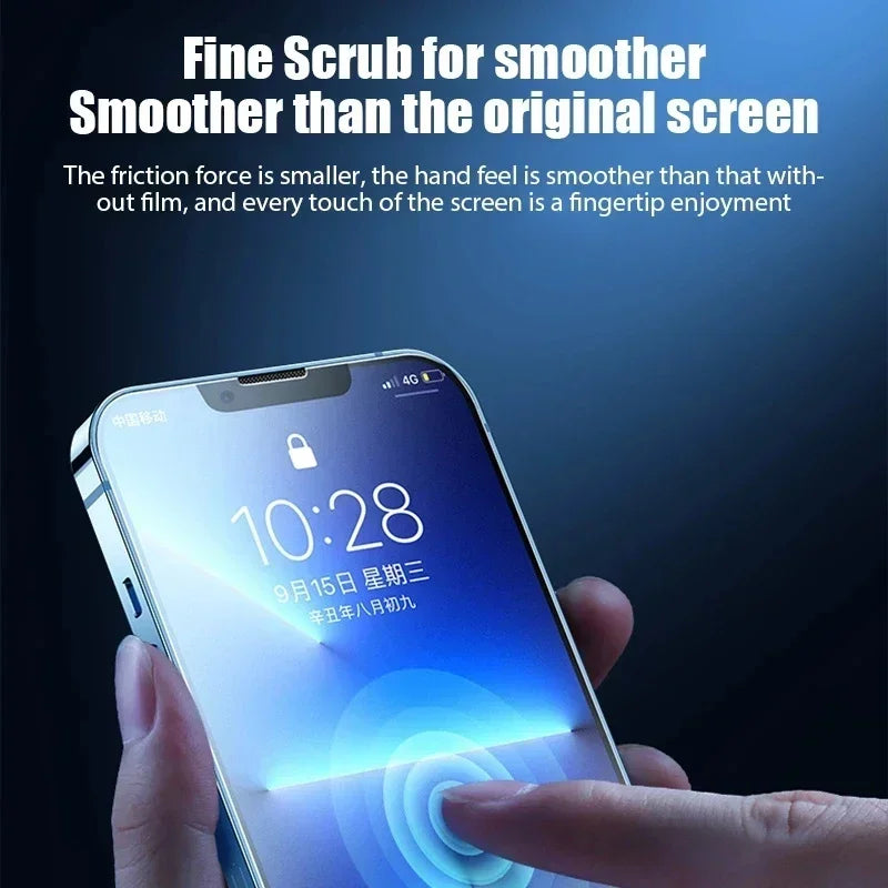 4Pcs Matte Tempered Glass For iPhone 14 13 12 11 15 Pro Max 7 8 16 Plus Frosted Screen Protector For iPhone 13 Mini X XR XS MAX - Maliame Store