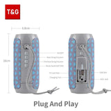 Altavoz Bluetooth T&G TG117, portátil, TWS, resistente al agua, estéreo, envolvente, compatible con radio FM y TF.