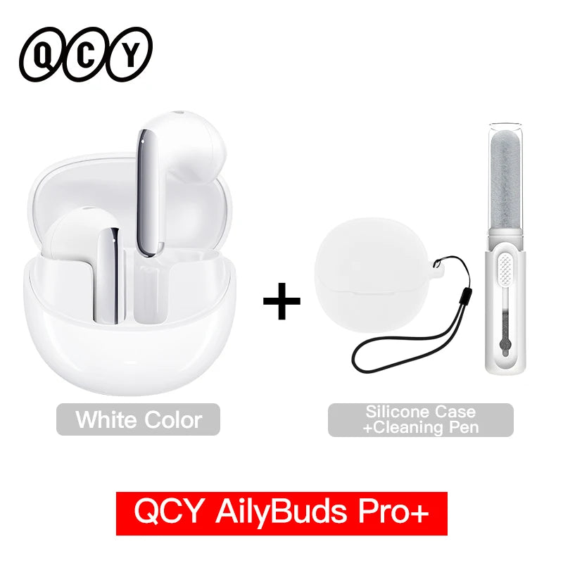 QCY HT10 AilyBuds Pro+ ANC Wireless Earphone Hi-Res Audio with LDAC Bluetooth 5.3 Earbuds 6 Mic AI HD Call Multipoint Connection - Maliame Store
