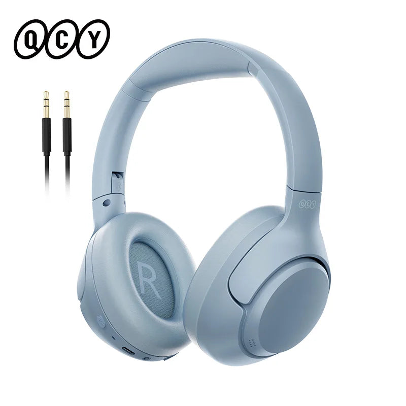 Casque sans fil QCY H3 avec ANC hybride 43 dB, Bluetooth 5.4, audio haute résolution, autonomie de 60H - Conception supra-auriculaire