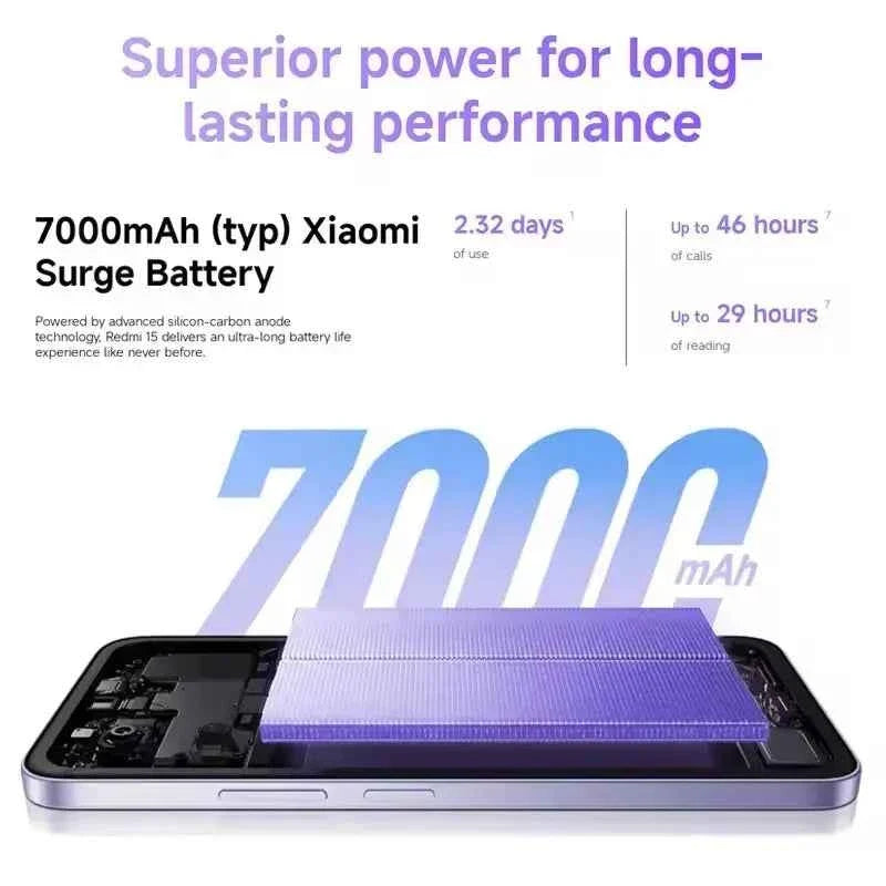 Xiaomi Redmi 15 Global Version Smartphone Snapdragon® 685 6.9" FHD+ DotDisplay 50MP Camera 144Hz 7000mAh 33W IP64 - Maliame Store