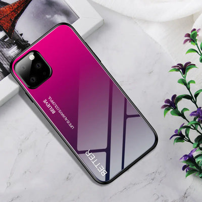 Coque de téléphone en verre dégradé pour iPhone – Protection élégante et design éclatant