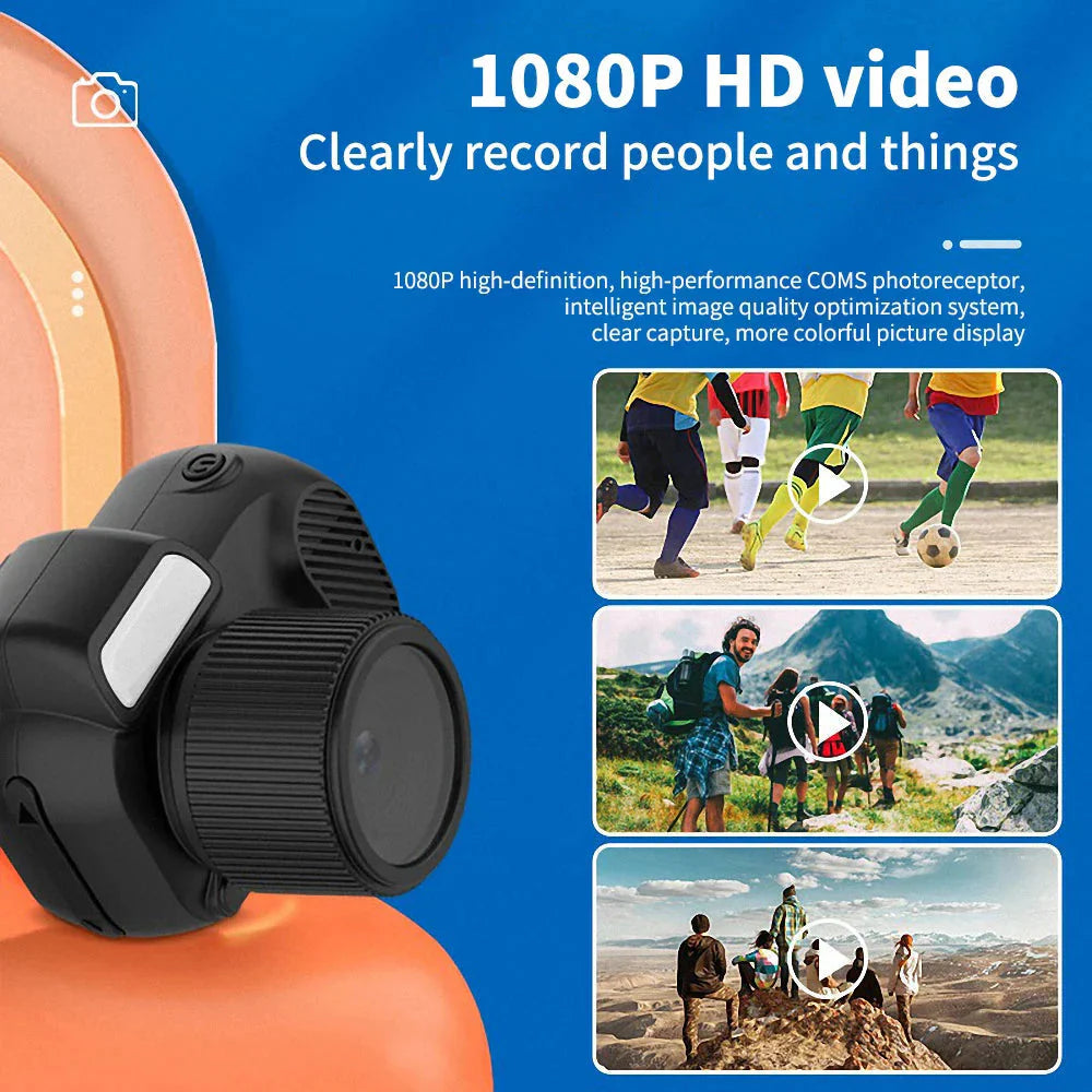 Mini Slr-Shaped 1080P Pocket DV Camera – Portable Body Cam, Action Camera with Display Screen, Loop Recording, & Filters - GigaDeals