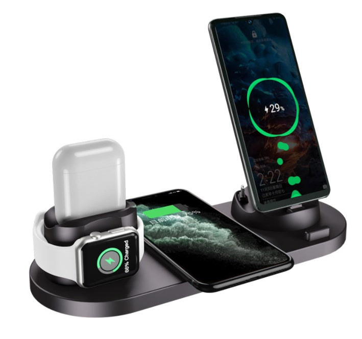 Wireless Charger Dock Station - 6 in 1 Fast Charger for iPhone and Apple Watch - Maliame Store