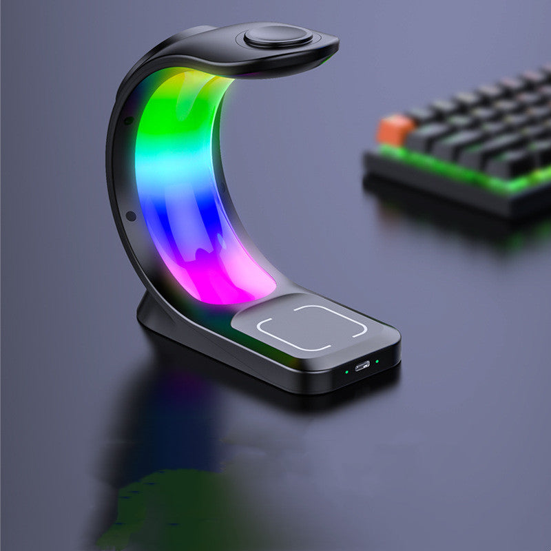 4 In 1 Wireless Charger - Fast Charging Station with Atmosphere Light for iPhone, AirPods Pro, and Apple Watch - Maliame Store