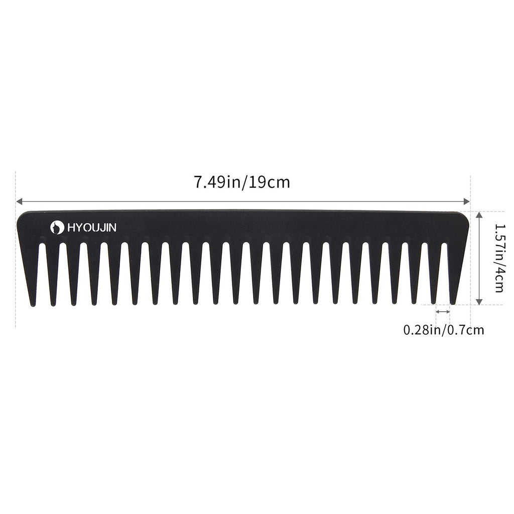 601 Black Carbon Wide Tooth Comb Detangling Comb Detangler Hair Comb for Long Wet Hair Hair Straighten Curly Hair 230℃ Heat Resistan