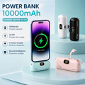 Google Mini Power Bank 10000 mAh 22,5 W – Batterie Externe Charge Rapide, Câbles Intégrés